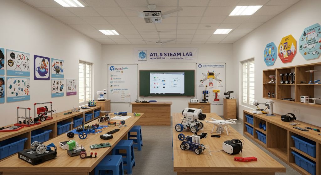 A modern ATL Lab setup by DevRobo Labs in a school in Jharkhand